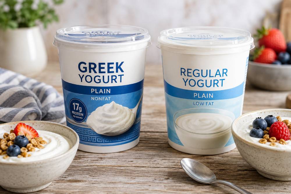 Greek vs Regular Yogurt — Packaging Comparison