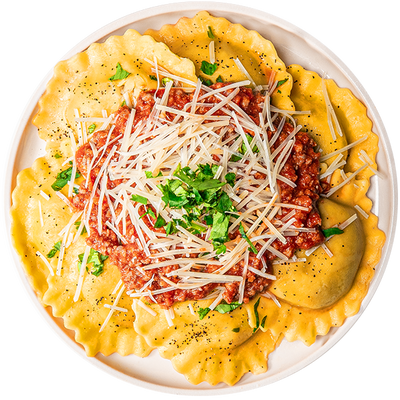 06 - Lean Beef Raviolis with Slow-Simmered Marinara and Romano