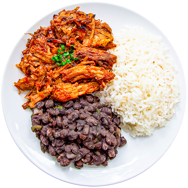 14 - Roasted BBQ Pulled Pork with White Rice and Black Beans (GF)
