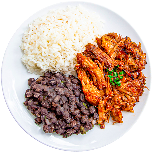 14 - Roasted BBQ Pulled Pork with White Rice and Black Beans (GF)