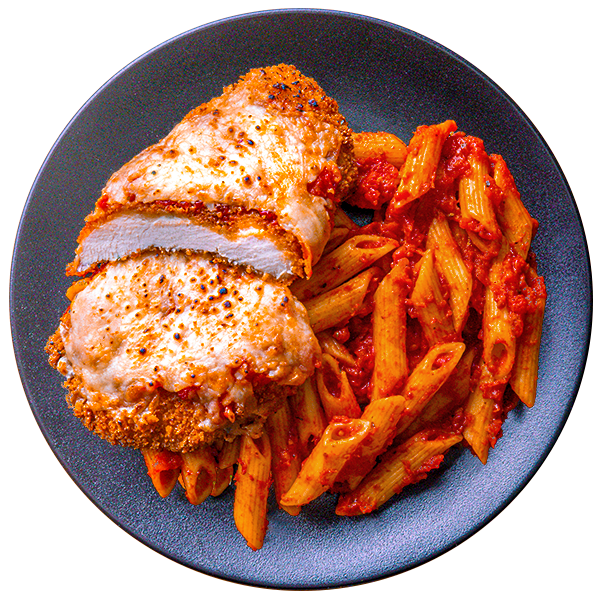 07 - Baked Chicken Parmigiana With Penne Pasta