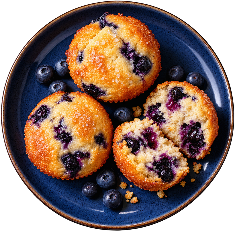 35 - Muffins de Arándanos Altó en Proteína