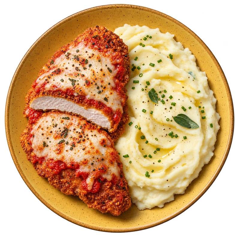 07 - Gluten-Free Chicken Parmigiana with Creamy Yukon Mash (GF)