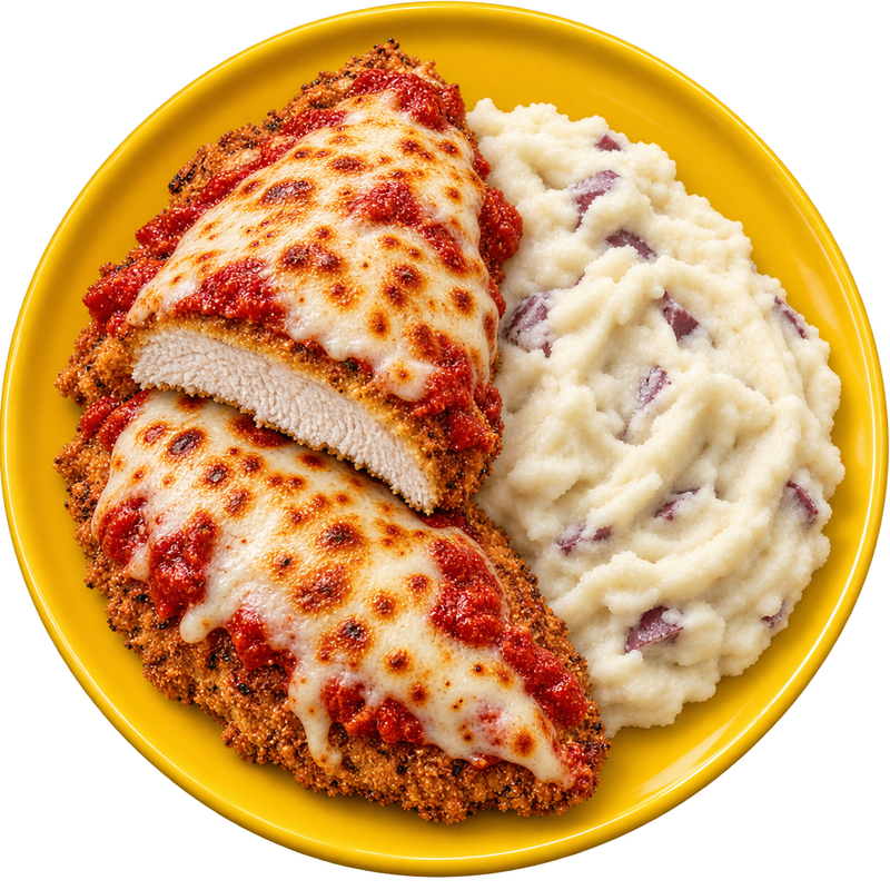 07 - Gluten-Free Chicken Parmigiana with Creamy Yukon Mash (GF)