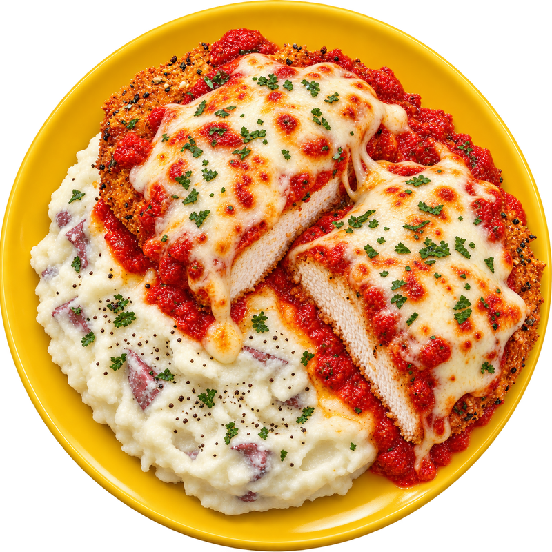 07 - Gluten-Free Chicken Parmigiana with Creamy Yukon Mash (GF)