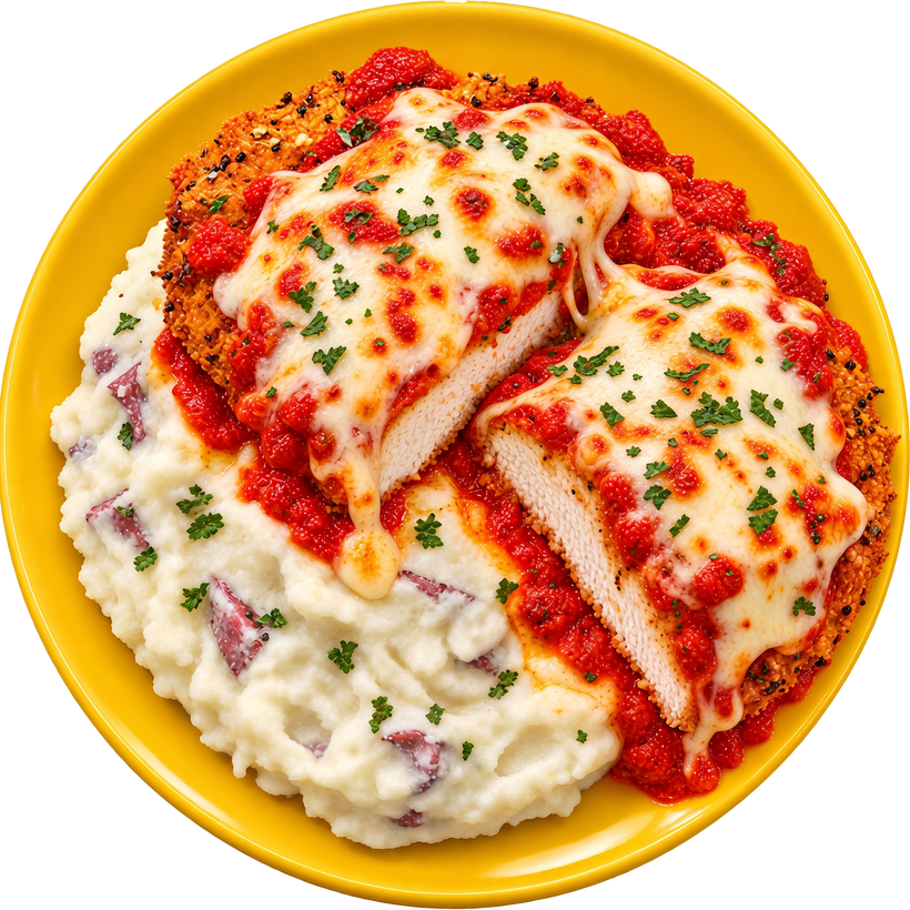 07 - Gluten-Free Chicken Parmigiana with Creamy Yukon Mash (GF)