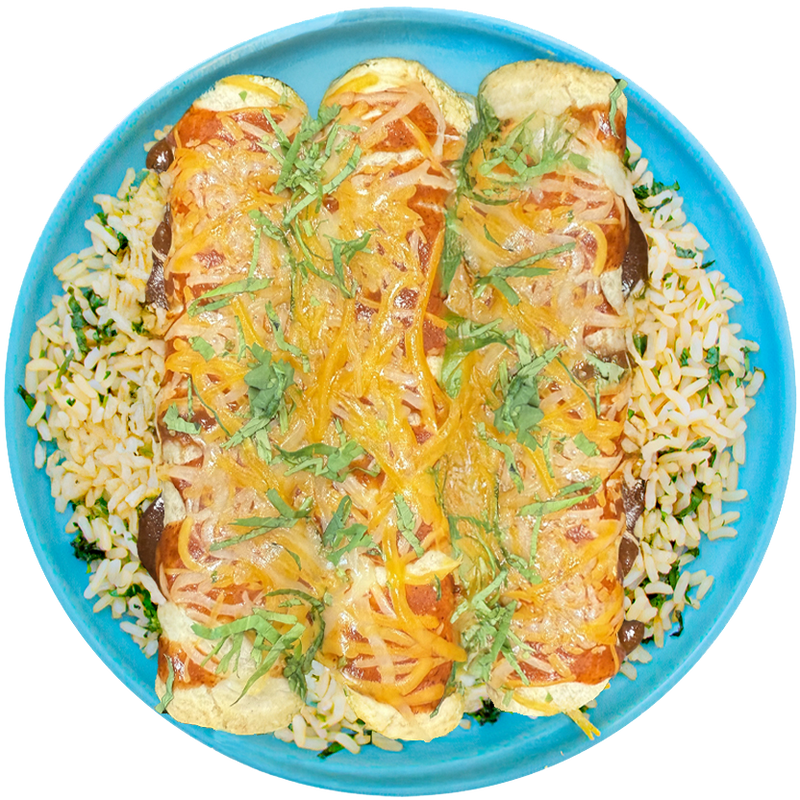15 - Healthy Tex-Mex Chicken Enchiladas with Cilantro Brown Rice and Melted Cheese