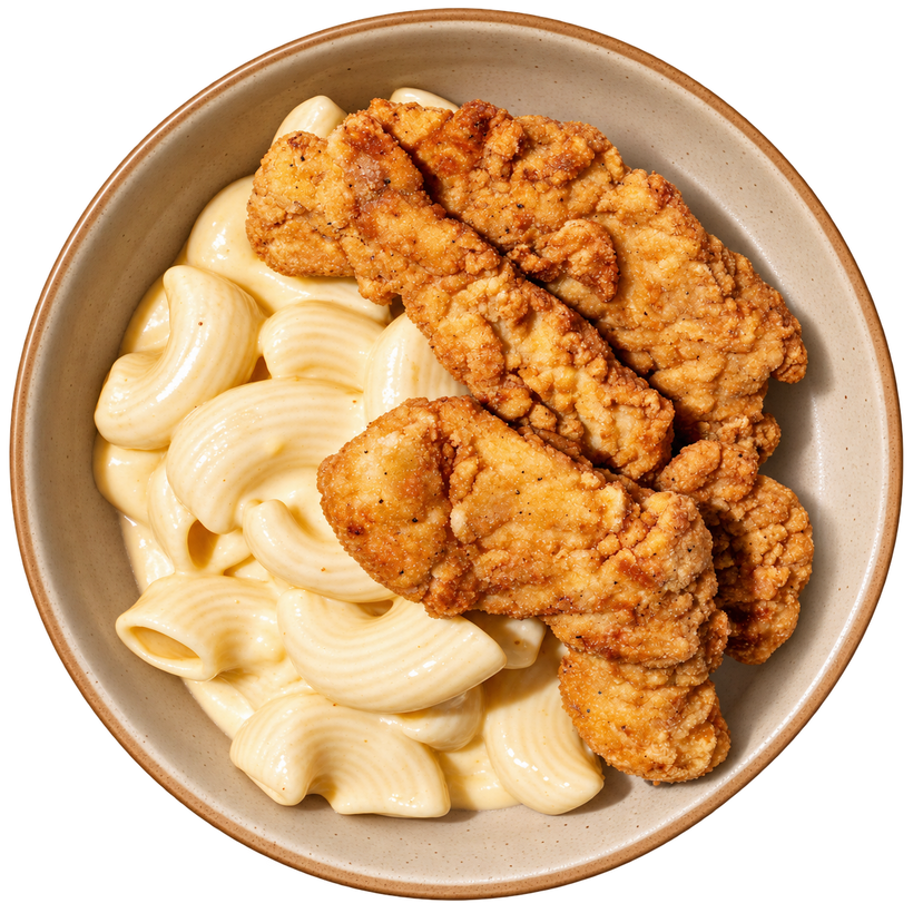 10 - Homestyle Chicken Tenders with Creamy Cheesy Mac