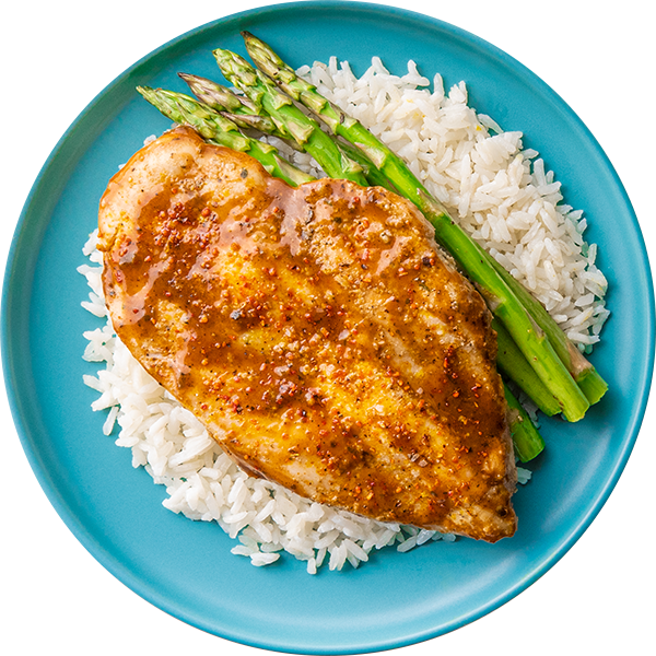 15 - Island Jerk Chicken with Jasmine Rice and Asparagus (GF)