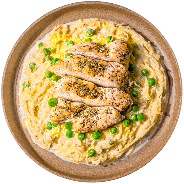 20 - Pollo Alfredo Keto --- con Cremoso Espagueti de Calabaza