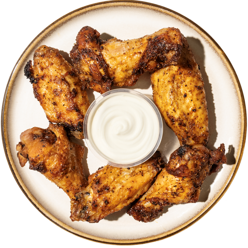 25 - Keto Herb-Rubbed Chicken Wings with Blue Cheese (GF)