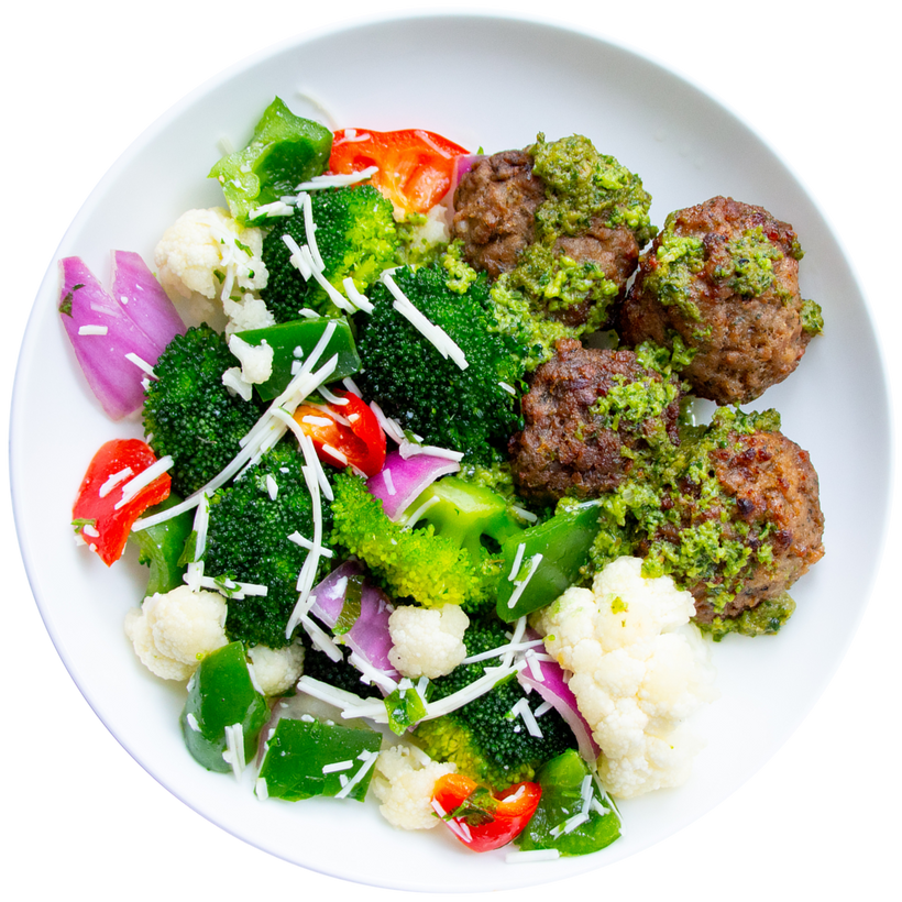 18 - Albóndigas Italianas Paleo con Chimichurri y Ensalada Fresca