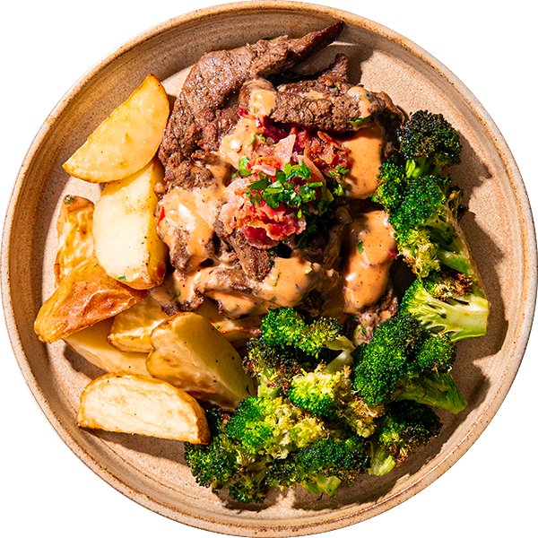 17 - Paleo Cowboy Steak With Broccoli and Potato Wedges