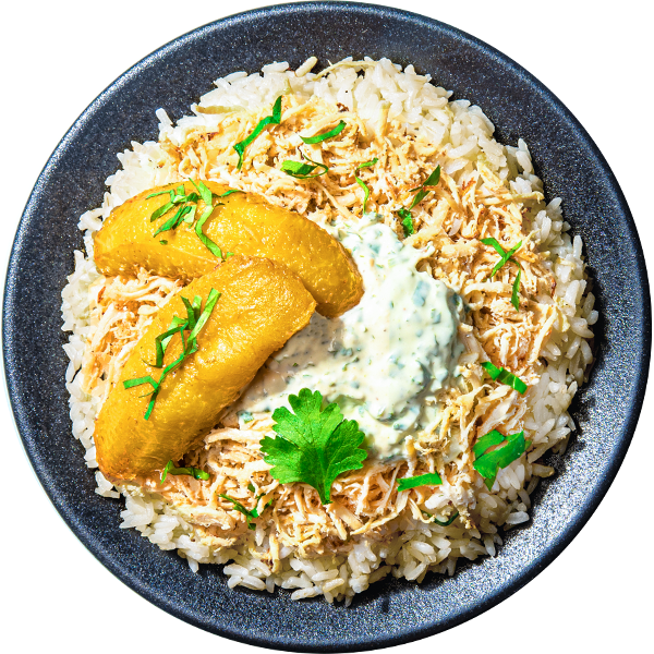 02 - Cilantro Garlic Chicken with Baked Sweet Plantains and Brown Rice (GF)