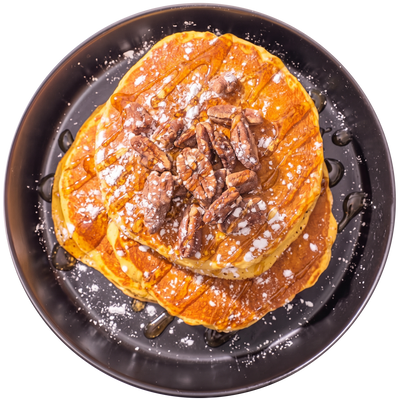 36 - Panqueques de Especias de Calabaza con Nueces Pecanas Caramelizadas