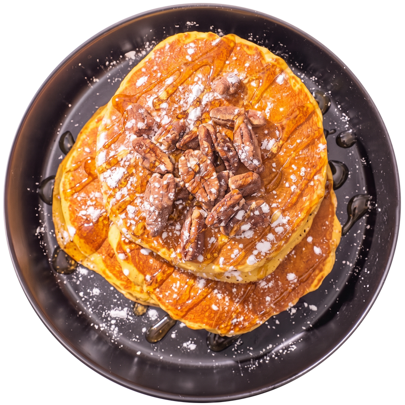 36 - Pumpkin Spice Pancakes with Candied Pecans