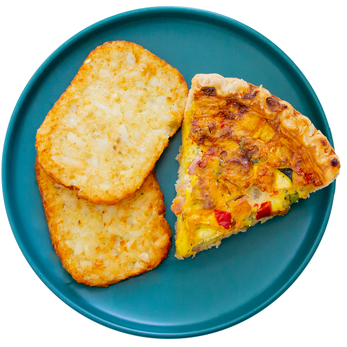 40 - Quiche de Desayuno con Salchicha, Jamón, Verduras y Torta de Papa