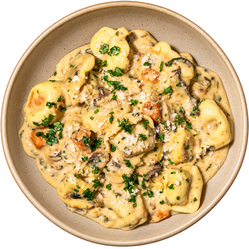06 - Short Rib Tortellini with Roasted Mushroom Bolognese and Parmesan Cheese
