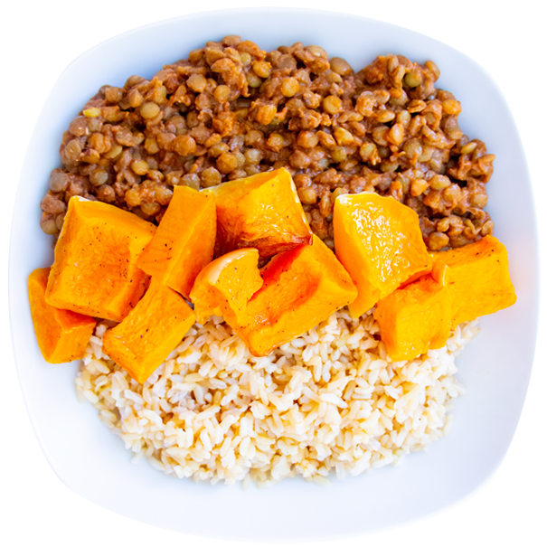 32 - Vegan High Protein Lentils with Brown Rice and Butternut Squash (GF)