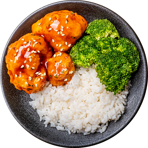28 - Vegan Sweet & Sour Cauliflower With Broccoli and White Rice