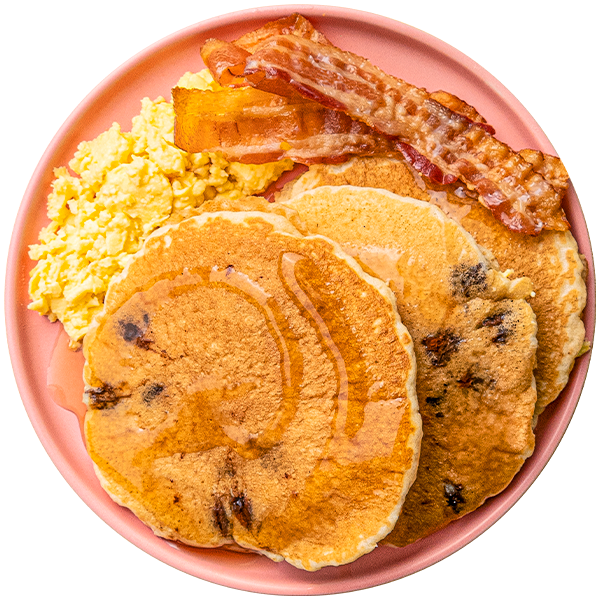 37 - Ideal Protein Breakfast with Bacon, Scrambled Eggs, and Protein Pancakes
